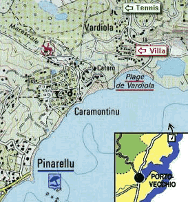 Plan de la plage de Vardiola dans le Golfe de Pinarello